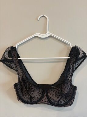 RARE Sheer Black Polka Dot Underwire Bra – Women Intimates